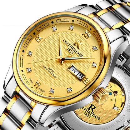 Genuine Ruizhiyuan Watch Men&#039;s Automatic Mechanical Watch Business Luminous Watch Hollow Men&#039;s Watch Waterproof Stainless Steel Band