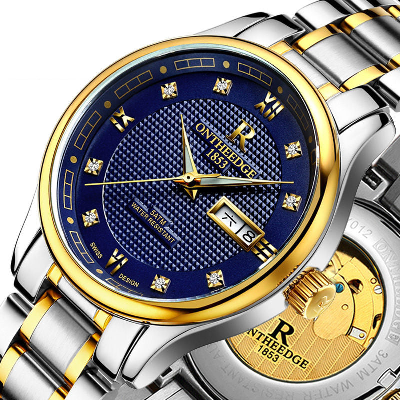 Genuine Ruizhiyuan Watch Men&#039;s Automatic Mechanical Watch Business Luminous Watch Hollow Men&#039;s Watch Waterproof Stainless Steel Band