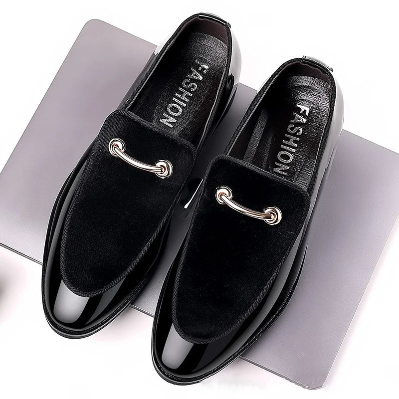 Black Mens Dress Shoes Slip | Mens Dress Shoes Black Loafers - Men Shoes Party Black