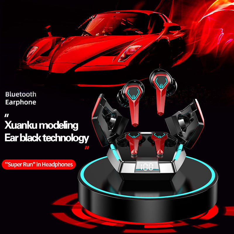 Cross-border Private Model E-sports Bluetooth Headset Game Non-sensory Delay Binaural In-ear Breathing Light Mobile Phone Universal