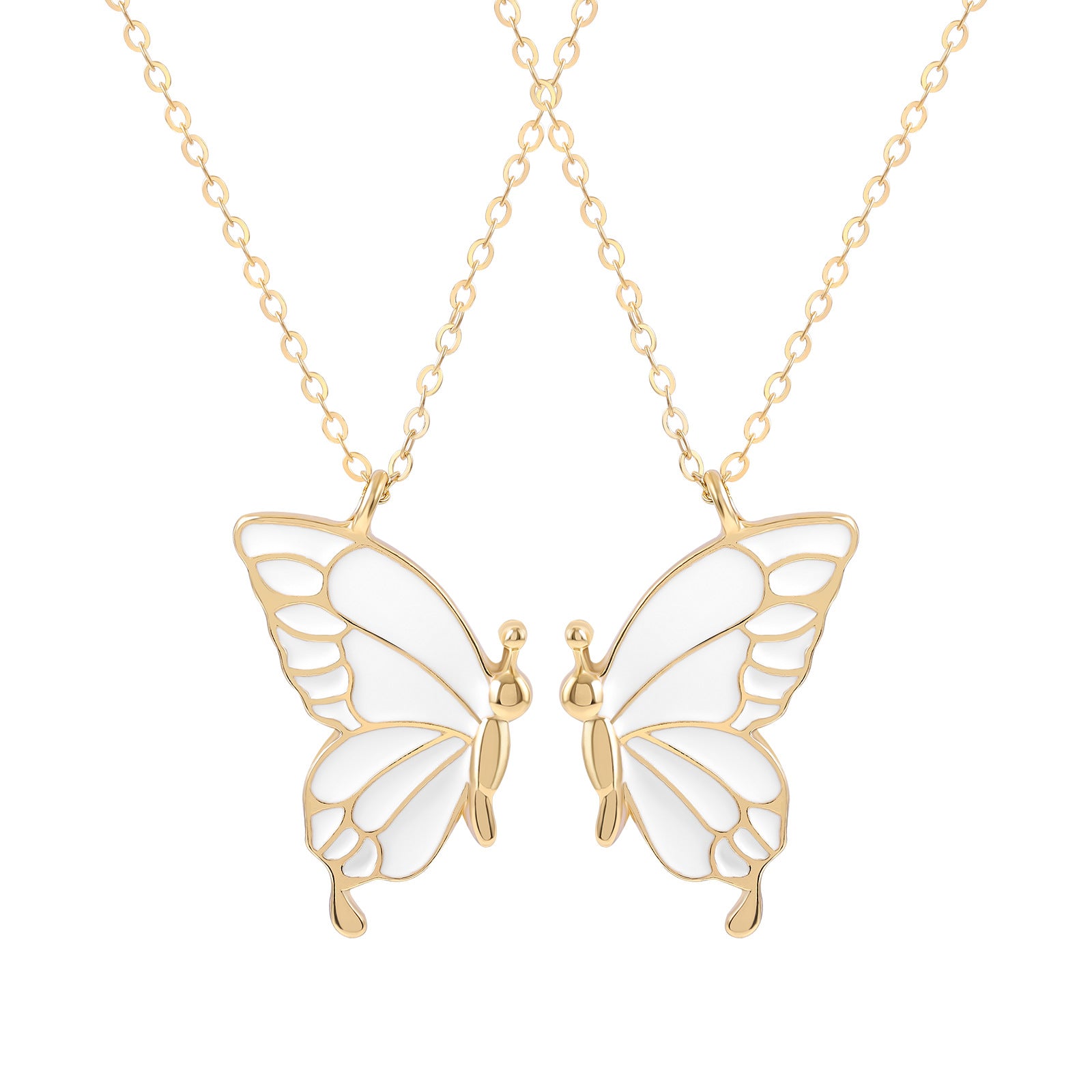 Foreign Trade Hot Selling New Magnetic Butterfly Necklace Best Friend Girlfriends Small Gift Fashion Hundred Matching Necklace Necklace